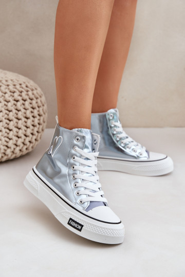 Metallic ontInerp vrijetijdsschoenen met laarzen Dames Met hart blauIn Sumehra 2