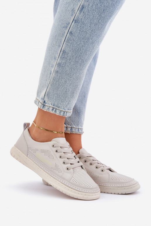 Echt leren sneakers grijs Cloesa Echt leren sneakers grijs Cloesa