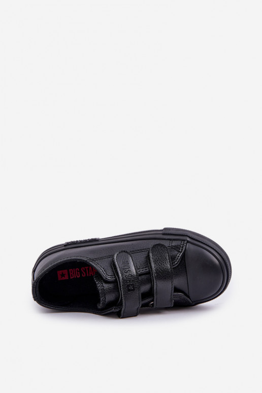 Leren kinderschoenen met kleefsluiting BIG STAR KK374054 zwart Leren kinderschoenen met kleefsluiting BIG STAR KK374054 zwart