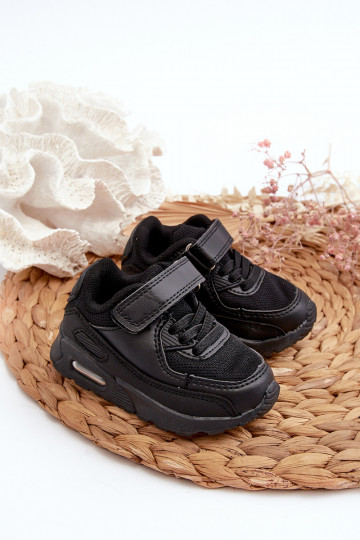 Kindersneaker model schoenen met zelfklevende sluitingen, kleur zwart Krissandra