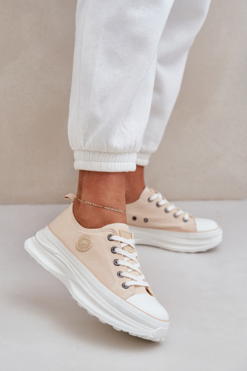 Damesschoenen met trendy massieve zolen Big Star NN274127 beige 2