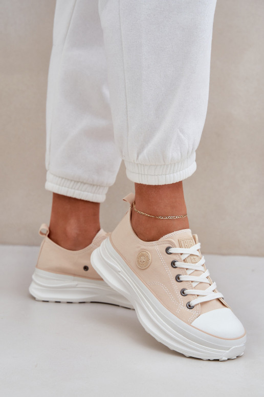 Damesschoenen met trendy massieve zolen Big Star NN274127 beige