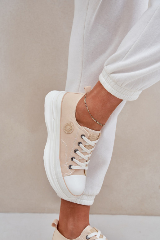 Damesschoenen met trendy massieve zolen Big Star NN274127 beige