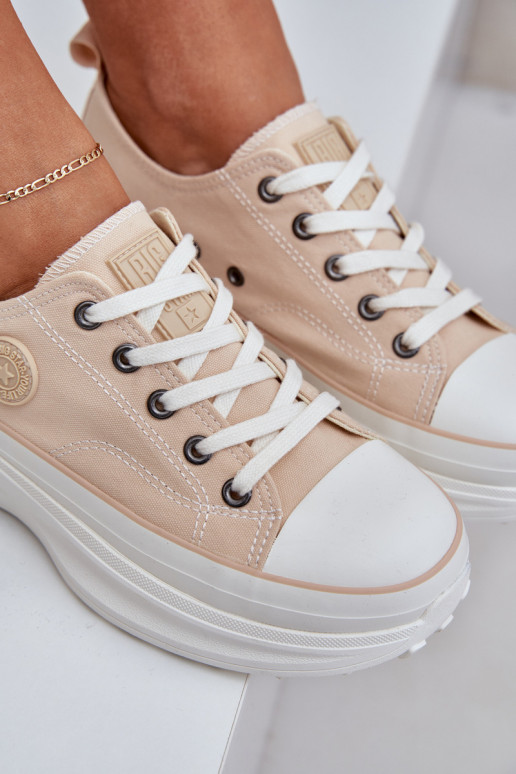 Damesschoenen met trendy massieve zolen Big Star NN274127 beige