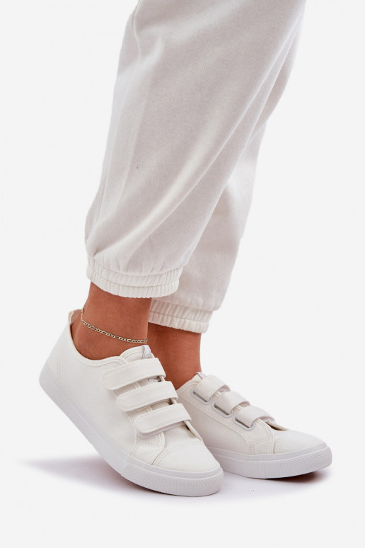 Jeugd platte sneakers met zelfklevende bevestigingsmiddelen Initte kleur Dilan Jeugd platte sneakers met zelfklevende bevestigingsmiddelen Initte kleur Dilan