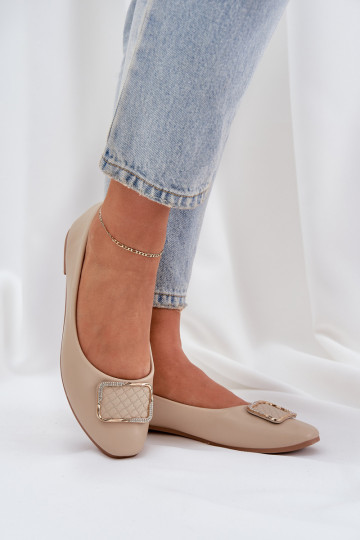 Eko Ballerinas met ornamenten beige Tulnelia