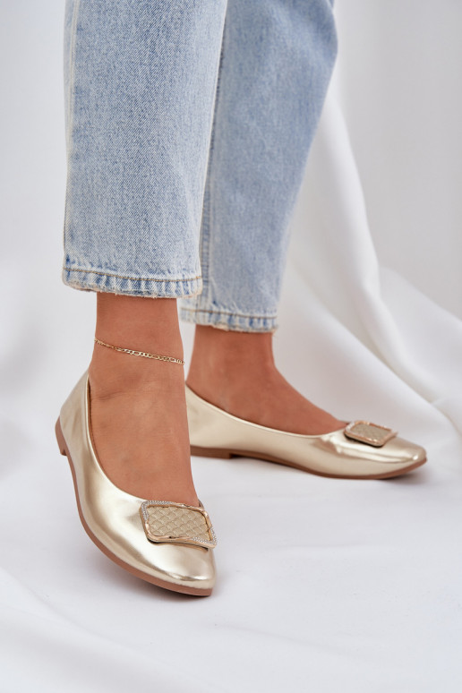 Eko Ballerinas met ornamenten gouden kleur Tulnelia
