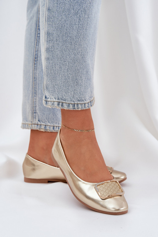 Eko Ballerinas met ornamenten gouden kleur Tulnelia