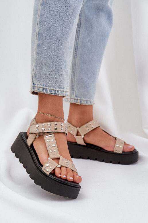 Versierd sandalen met platform beige Tatellia Versierd sandalen met platform beige Tatellia