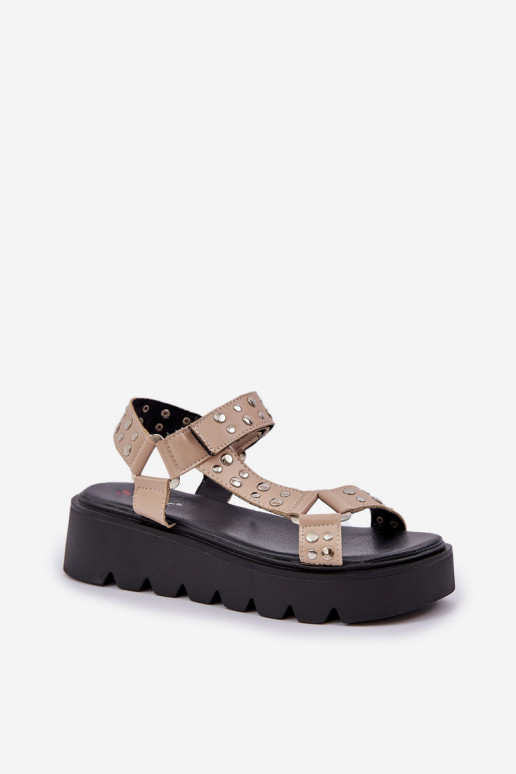 Versierd sandalen met platform beige Tatellia Versierd sandalen met platform beige Tatellia