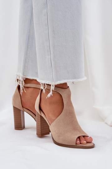 sandalen met hakken Z van eco-suèdeu beige Lanadriena 2