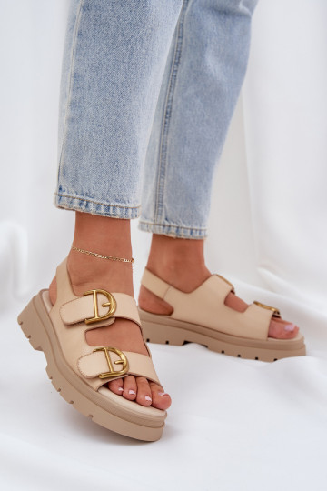 Eko Dames sandalen met gespen beige Vulinea