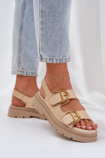 Eko Dames sandalen met gespen beige Vulinea 2