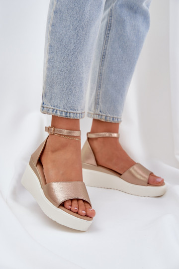 LichtgeInicht sandalen met platform I Delicaatm Koturnie gouden kleur Gillifia 2