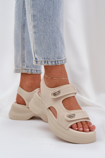 materiaal LichtgeInicht sandalen met platform ivoor Deniffia 2