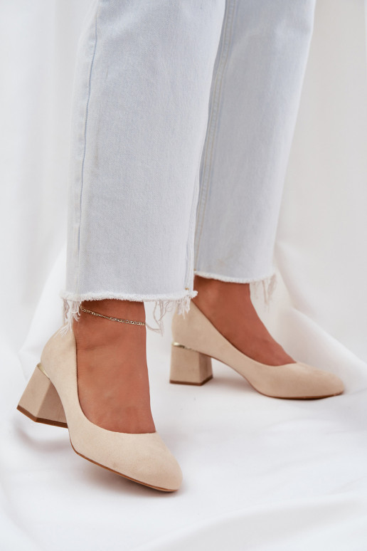 Eko Suede schoenen met hakken beige Veniffia