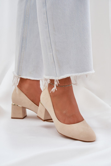 Eko Suede schoenen met hakken beige Veniffia 2