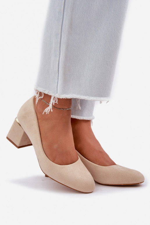 Eko Suede schoenen met hakken beige Veniffia