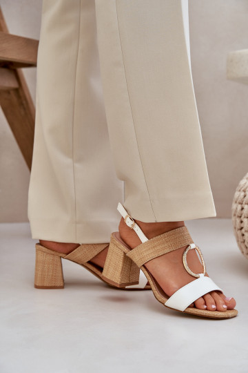 sandalen Op SłupkoInym Obcasie INit-beige Afleeria 2
