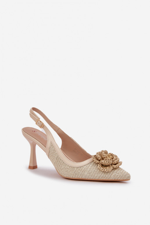met patronen Hakken met open hiel beige Lanithra met patronen Hakken met open hiel beige Lanithra