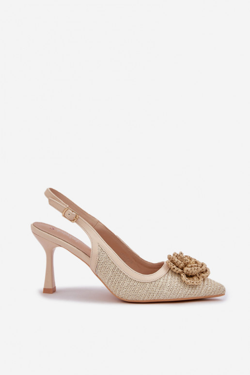 met patronen Hakken met open hiel beige Lanithra met patronen Hakken met open hiel beige Lanithra