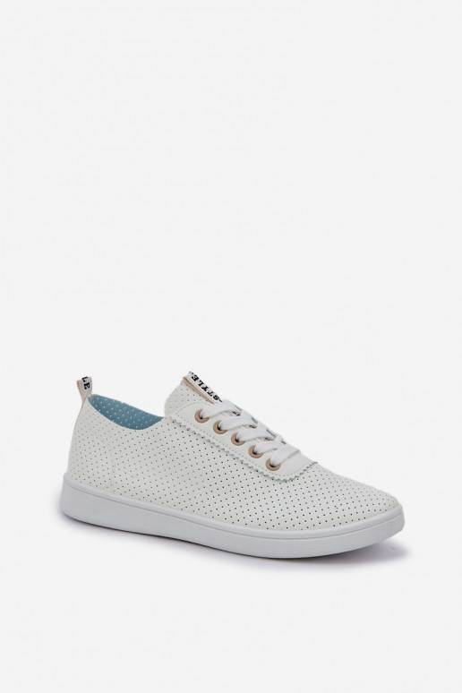 Dames opengeInerkte veterschoenen ivoor Carinel