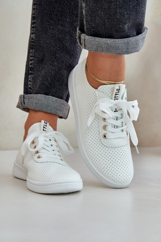 Dames opengeInerkte veterschoenen ivoor Carinel