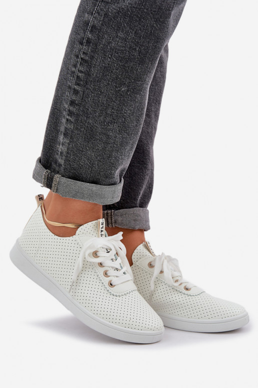 Dames opengeInerkte veterschoenen ivoor Carinel