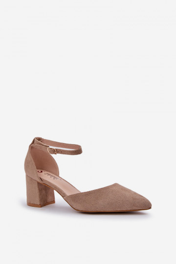 Suede schoenen met hakken beige Promise 2