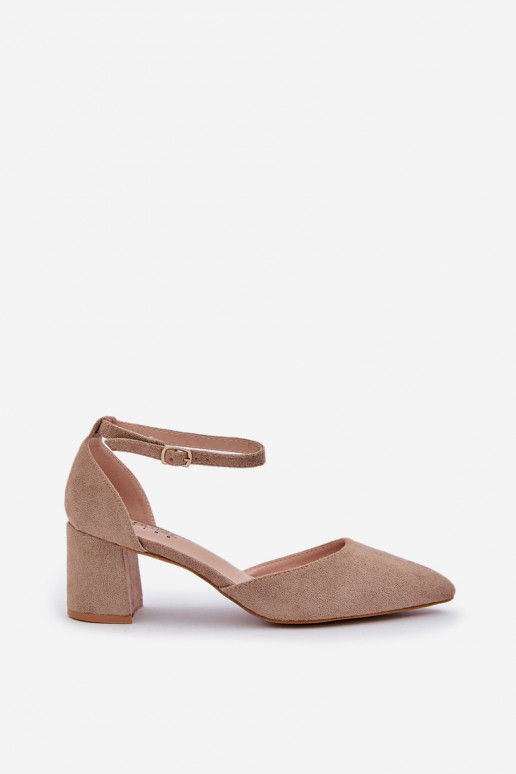Suede schoenen met hakken beige Promise Suede schoenen met hakken beige Promise