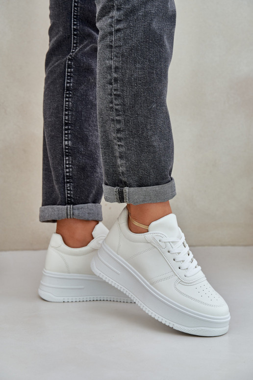 Klassieke sneakers van ecoleer met platform Initte kleur Dorreia