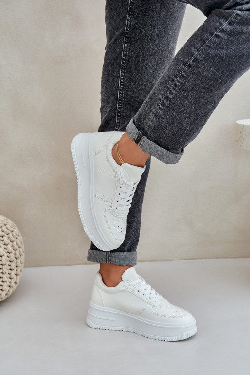 Klassieke sneakers van ecoleer met platform Initte kleur Dorreia