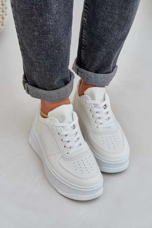 Klassieke sneakers van ecoleer met platform Initte kleur Dorreia