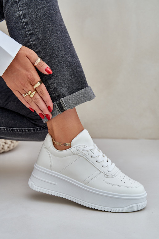 Klassieke sneakers van ecoleer met platform Initte kleur Dorreia