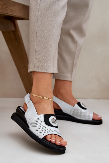 Dames sandalen met platform zilvere kleur Isnnoria 2