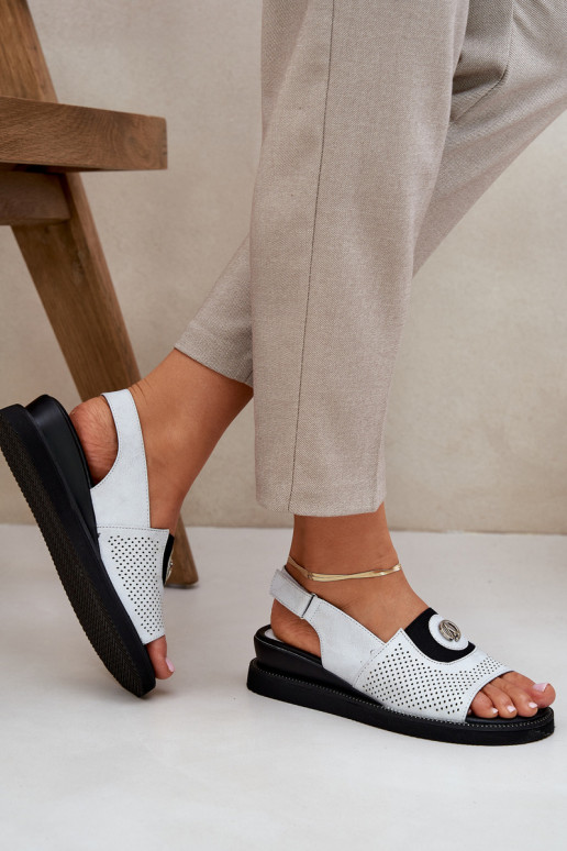 Dames sandalen met platform zilvere kleur Isnnoria Dames sandalen met platform zilvere kleur Isnnoria