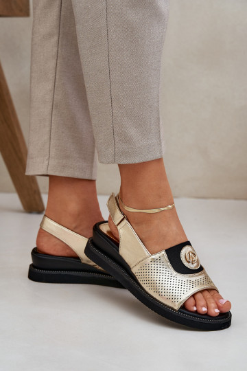 Dames sandalen met platform gouden kleur Isnnoria 2
