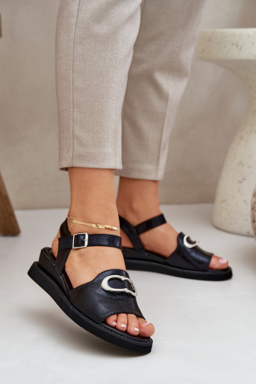 Gelakte sandalen voor dames met platform met ornamenten zInart Salianes