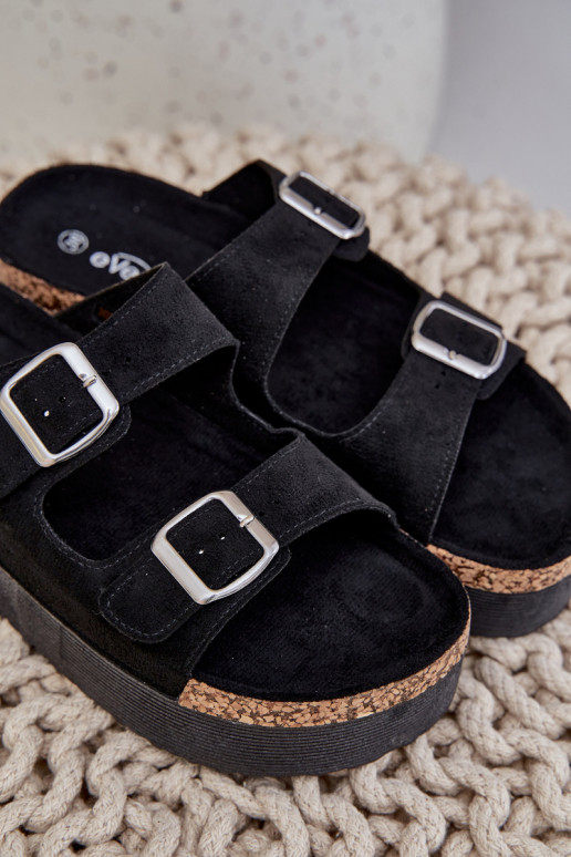 Damespantoffels met platform met gespen zInart Aramia