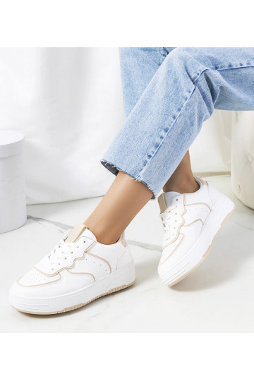 Hvide og beige damesneakers...