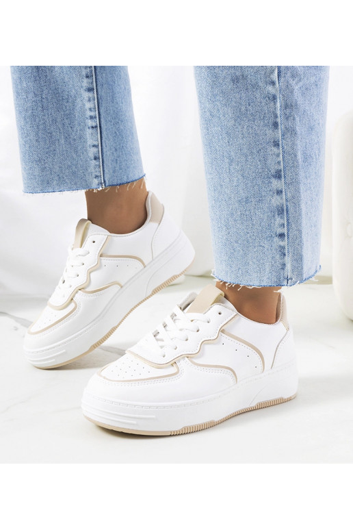 Hvide og beige damesneakers Bieke