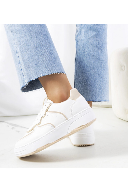Hvide og beige damesneakers Bieke
