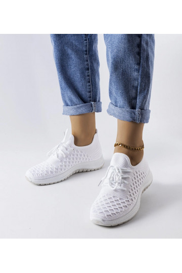 Dunes hvide sportssneakers