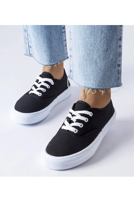 Sorte sneakers i Fantina-stof Sorte sneakers i Fantina-stof