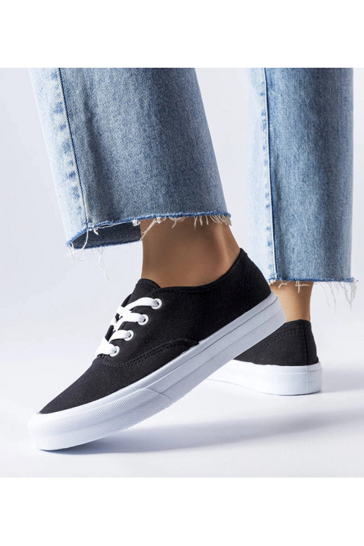 Sorte sneakers i Fantina-stof Sorte sneakers i Fantina-stof