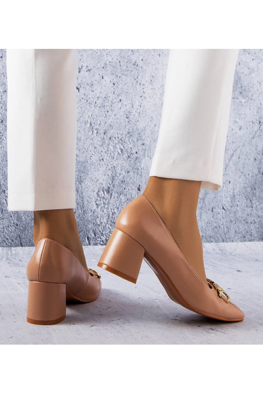 Neufville Beige Square Toe Pumps