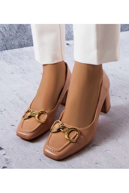 Neufville Beige Square Toe Pumps