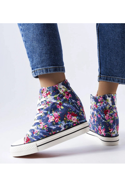 Marineblå blomstrede sneakers Fouquet