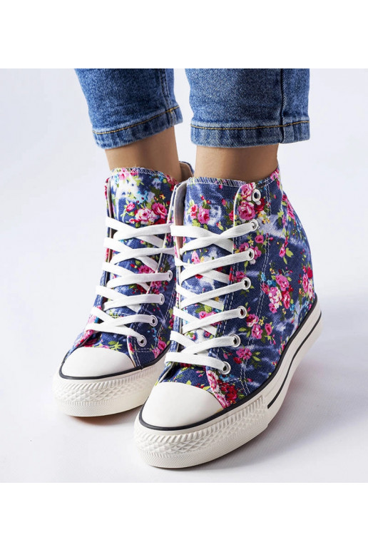 Marineblå blomstrede sneakers Fouquet