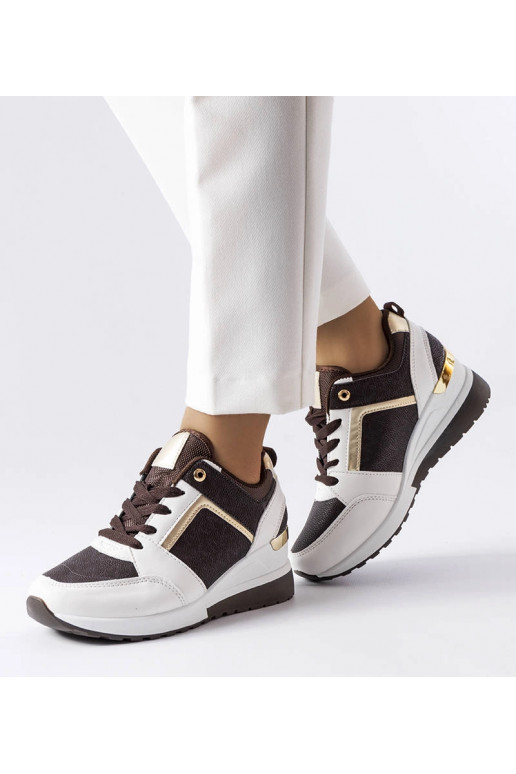 Brune og hvide Desche wedge sneakers